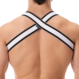 Harnais élastique noir et blanc BOTTOM de Barcode Berlin 2