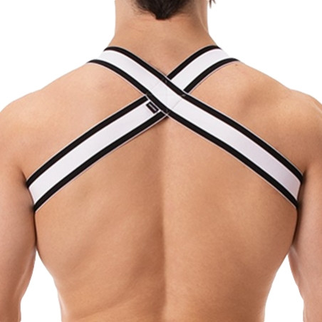 Harnais élastique noir et blanc BOTTOM de Barcode Berlin