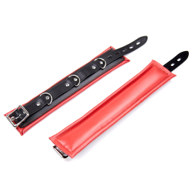 Kit Barre de maintien Collier et Menottes SIMPLY DOM Rouge et Noir 2