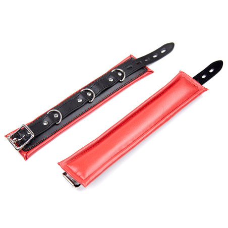 Kit Barre de maintien Collier et Menottes SIMPLY DOM Rouge et Noir