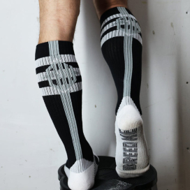 Chaussettes hautes RETRO REMIX Breedwell Noires 2