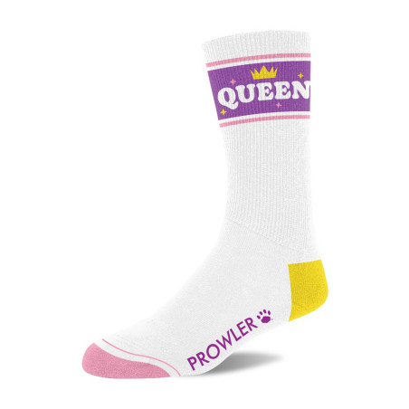 Paire de chaussettes QUEEN Blanches - Couronne et Étoiles