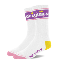 Paire de chaussettes QUEEN Blanches - Couronne et Étoiles