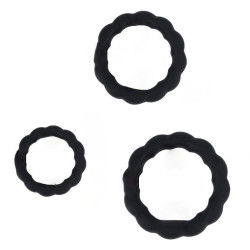 3 cockrings noirs gamme Tortick de Fukr
