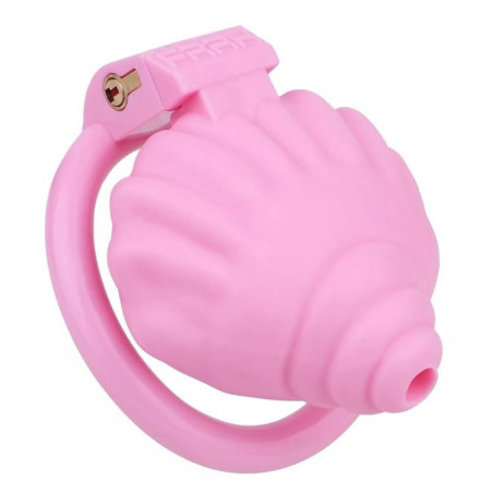 Cage de chasteté rose SHELLINA 6.5 x 4.5 cm