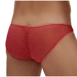 Slip sexy Pailleté et Taille basse MINICUT Rouge 2