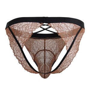 Slip ouvert Dentelle DINTIO Terracotta