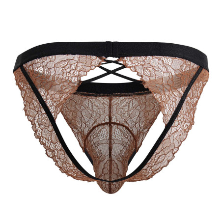 Slip ouvert Dentelle DINTIO Terracotta
