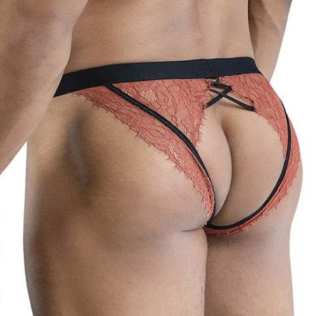 Slip ouvert Dentelle DINTIO Terracotta