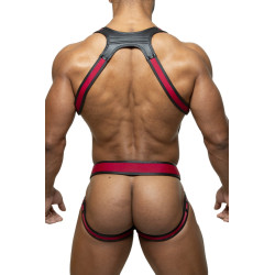 Ensemble Harnais + Jockstrap TITANO Noir-Bordeaux 2