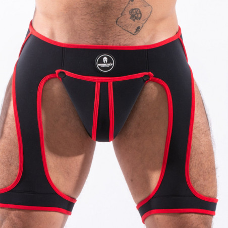 Backless SNAX Sparta's Harness Noir-Rouge