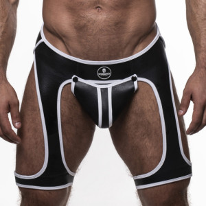 Backless SNAX Sparta's Harness Noir-Blanc