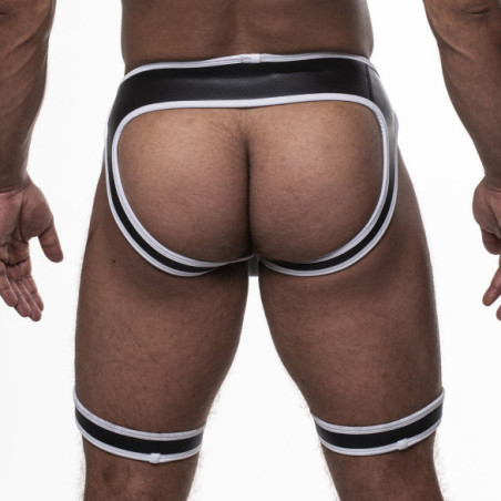 Backless SNAX Sparta's Harness Noir-Blanc