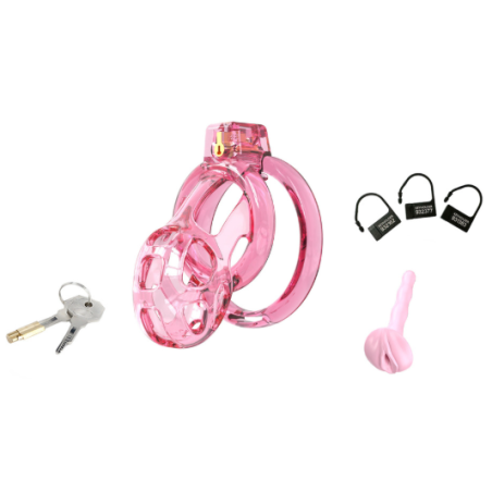 Cage de Chasteté Silicone LOCK COBRA M 7 x 3.8cm Rose