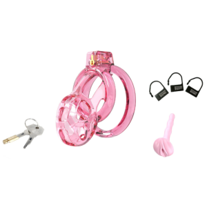 Cage de Chasteté Silicone LOCK COBRA L 8.5 x 4cm Rose