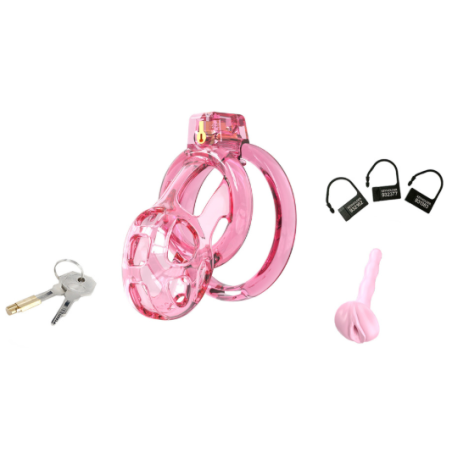 Cage de Chasteté Silicone LOCK COBRA L 8.5 x 4cm Rose