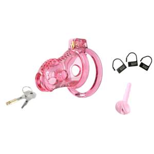 Cage de Chasteté Silicone LOCK HOLE S 6 x 3.6cm Rose