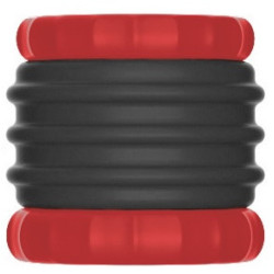 Ballstretcher en silicone SOQLO Noir-Rouge | Hauteur 5 cm