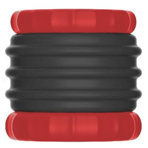 Ballstretcher en silicone SOQLO Noir-Rouge | Hauteur 5 cm