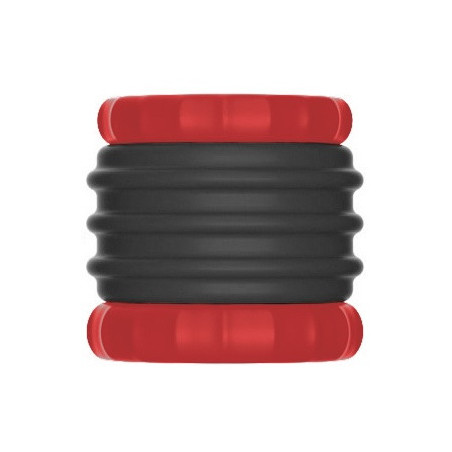 Ballstretcher en silicone SOQLO Noir-Rouge | Hauteur 5 cm