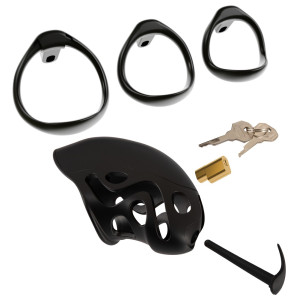 Cock Cage avec Plug d'urètre KAFIG 8.5 x 4 cm Noire