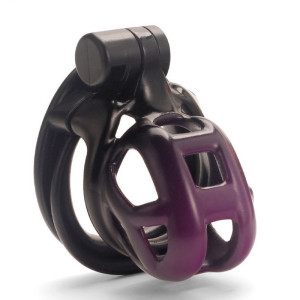 Cage de chasteté PURPLOCK Noir-violet 7 x 3.7 cm