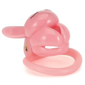 Cage de chasteté LAPIN Rose de CockLock 4.5 x 3 cm