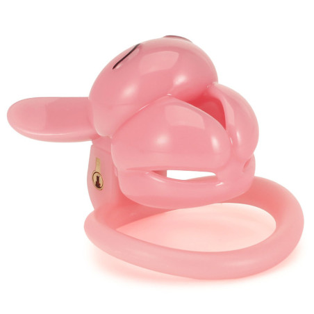 Cage de chasteté LAPIN Rose de CockLock 4.5 x 3 cm