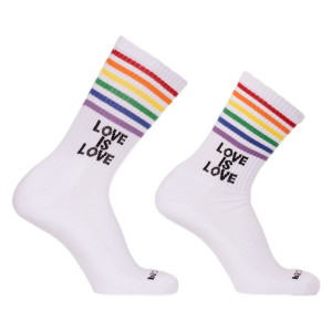 Chaussettes LOVE IS LOVE Gym Socks Blanches
