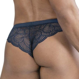 Slip Dentelle ELYNOS Bleu marine
