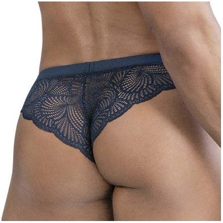 Slip Dentelle ELYNOS Bleu marine