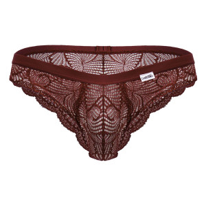 Slip Dentelle ELYNOS Bordeaux