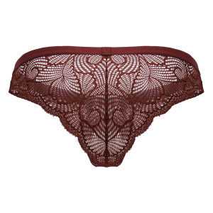 Slip Dentelle ELYNOS Bordeaux
