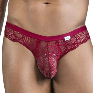 Slip Dentelle ELYNOS Bordeaux