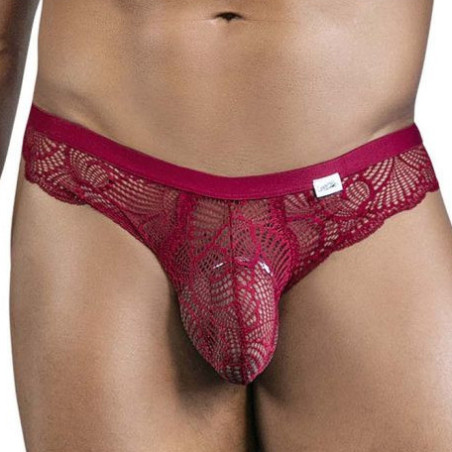 Slip Dentelle ELYNOS Bordeaux