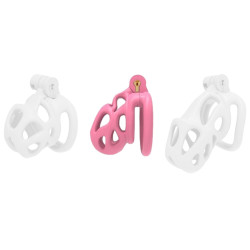 Cage de chasteté BISHERA M Rose de 6.5 x 3.2 cm