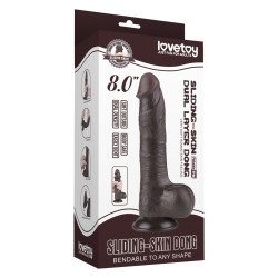 Gode réaliste avec Bourses SLIDING SKIN Noir 14.5 cm 2