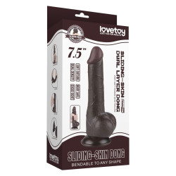 Gode Réaliste avec Bourses SLIDING SKIN 13 x 3.8cm Noir Lovetoy 2