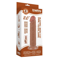 Gode Réaliste SLIDING SKIN 17 x 4cm Marron 2