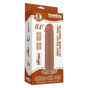 Gode Réaliste SLIDING SKIN 17 x 4cm Marron