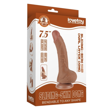 Gode réaliste avec bourses Latino SLIDING SKIN 14 cm