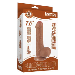 Gode réaliste marron SLIDING SKIN Lovetoy de 12 cm 2