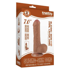 Gode réaliste marron SLIDING SKIN Lovetoy de 12 cm