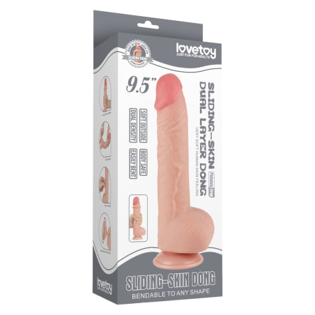 Gode Réaliste avec Bourses SLIDING SKIN 18 x 4.7cm Lovetoy