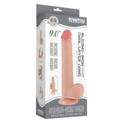 Gode Réaliste avec Bourses SLIDING SKIN 17 x 3.5cm 2