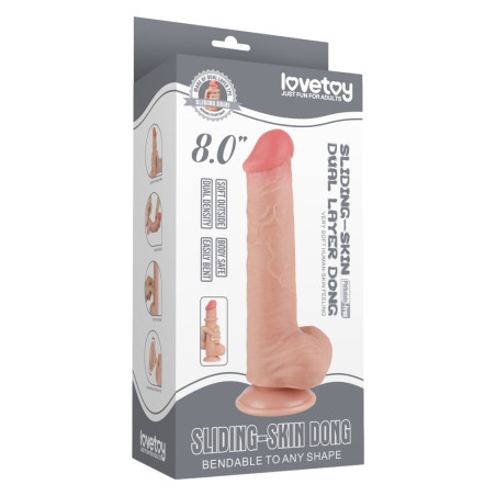 Gode Réaliste avec Bourses SLIDING SKIN 15 x 4.5cm Lovetoy