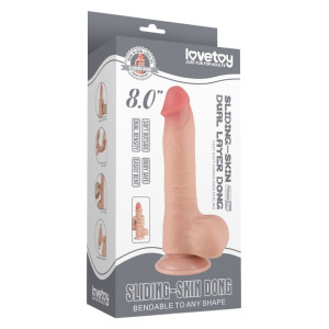 Gode réaliste avec Bourses SLIDING SKIN 14.5 cm Lovetoy