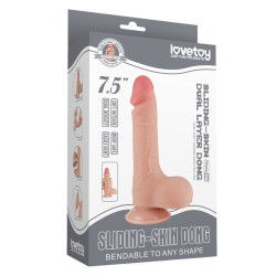 Gode réaliste avec Bourses SLIDING SKIN 13 cm Lovetoy 2