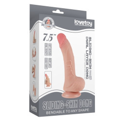 Gode réaliste SLIDING SKIN 14 cm avec bourses de Lovetoy 2