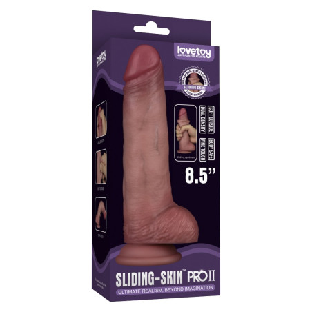 Gode réaliste SLIDING-SKIN PRO II Chair foncé 16 x 4.5cm